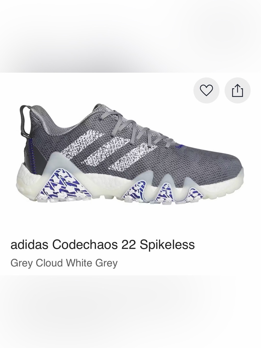 Adidas Codechaos 22 Spikeless Men’s golf shoes - Grey/White